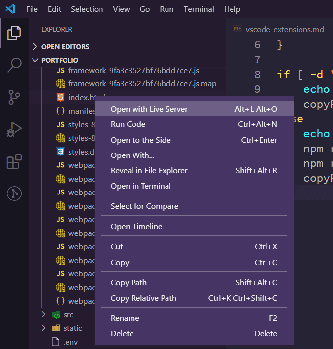 Live Server Shortcut 2