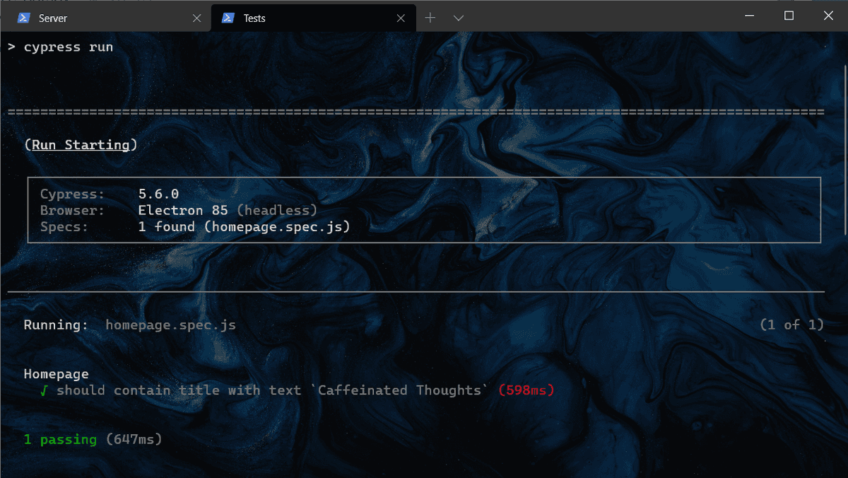 First test run results.