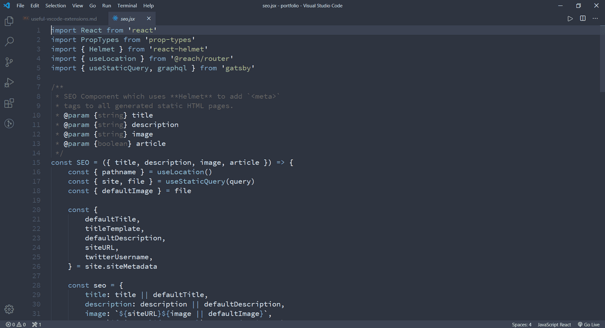 Nord theme on Visual Studio Code