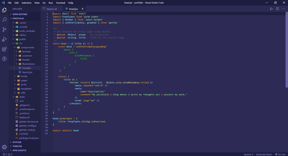 Shades of Purple theme on Visual Studio Code